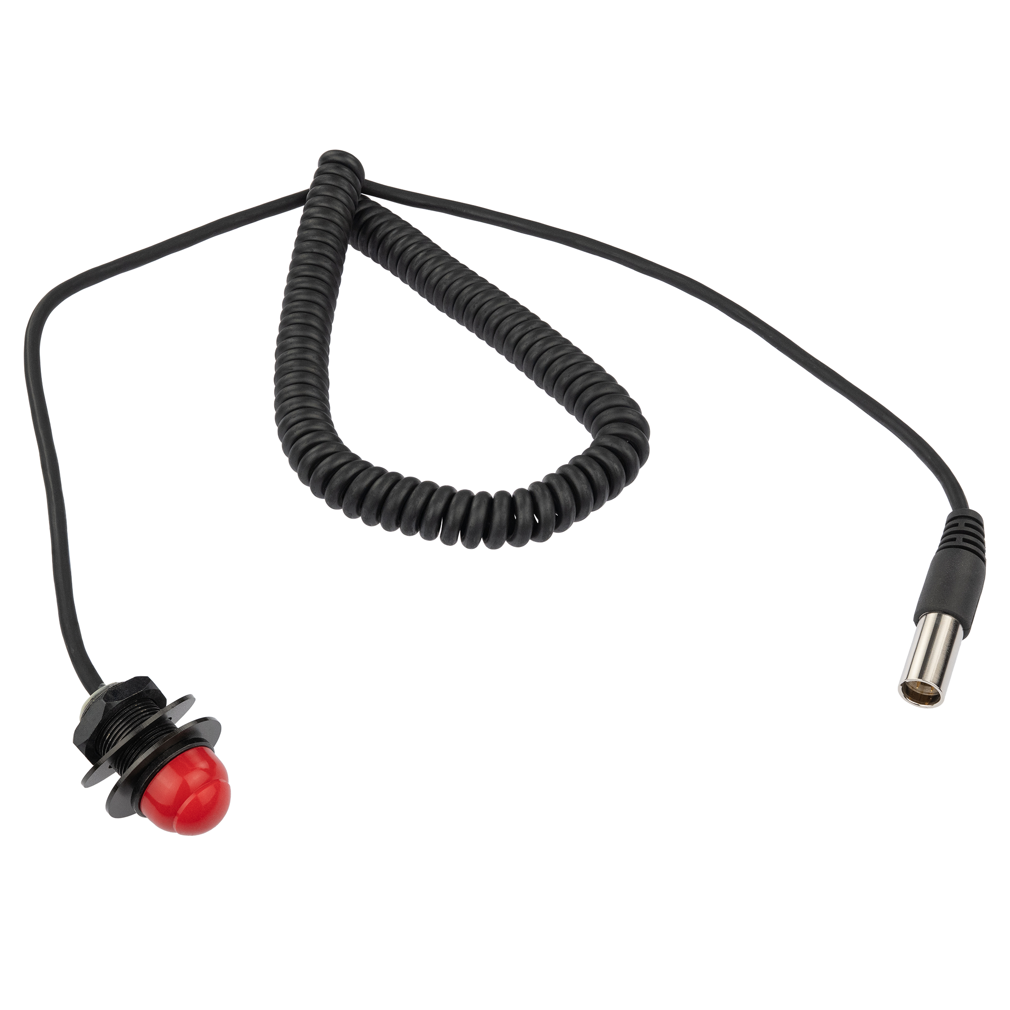 Hole Mount Steering Wheel Push to Talk (PTT) with Coil Cord for Car Harnesses