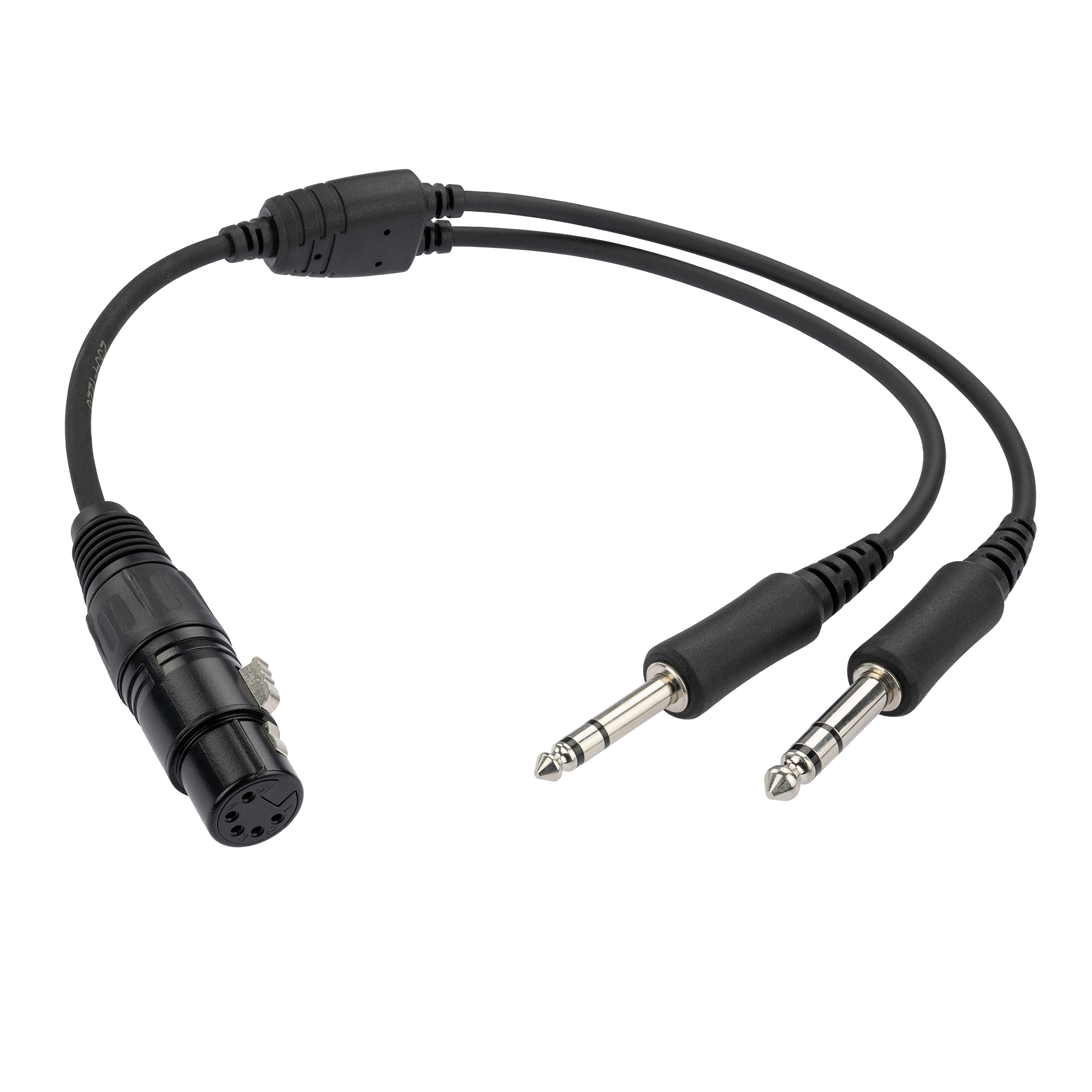 Airbus 5 Pin XLR to General Aviation (GA) Twin-Plug Adapter, Durable Molded Connectors (AD-ABXF-GAM)