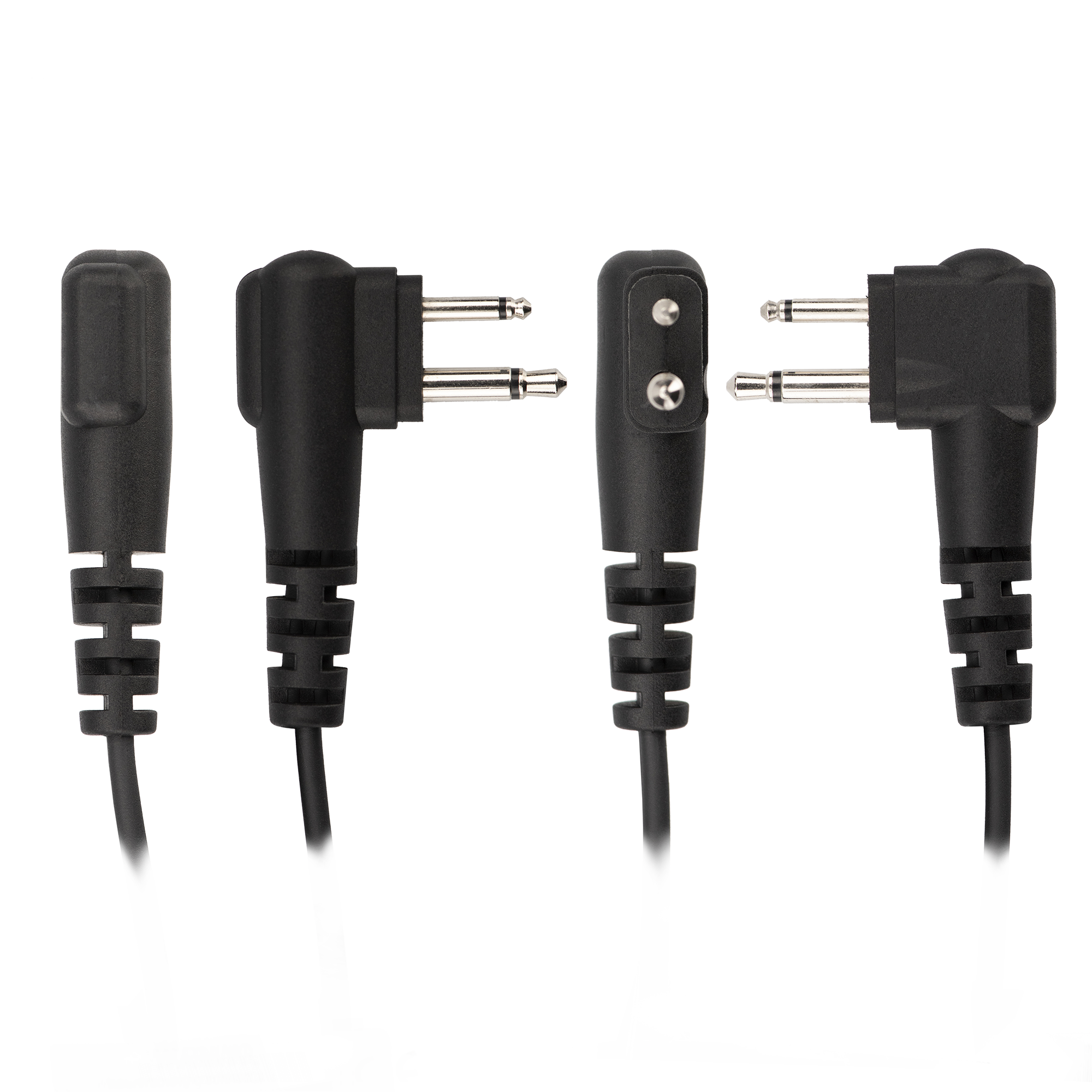 D-Shape Braided Cable Earpiece with PTT for Motorola CP200D / Yaesu FT-65 2-Pin Radios (AEH2500-M1)