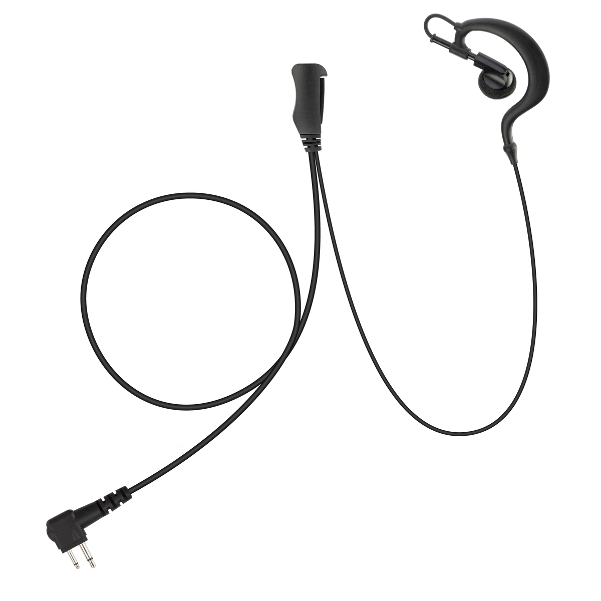 G-Shape Earpiece with PTT for Motorola CP200D / CP100D / Yaesu FT-65 2-Pin Radios (AEH1500-M1)