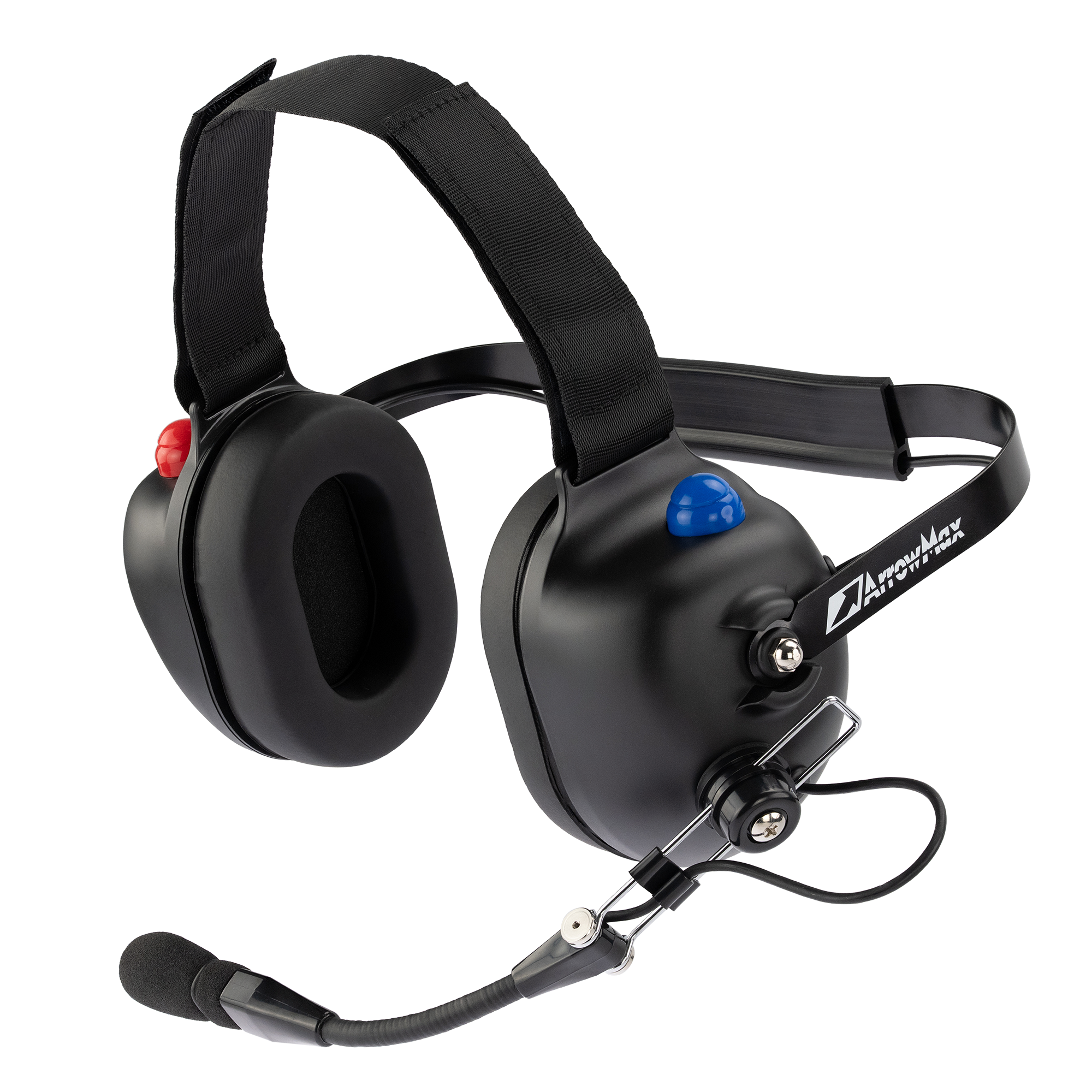 Dual Radio Headset with Red/Blue PTT, 23dB NRR & Dual XLR5 Plug (AHDH0033D-MT-DPTT)