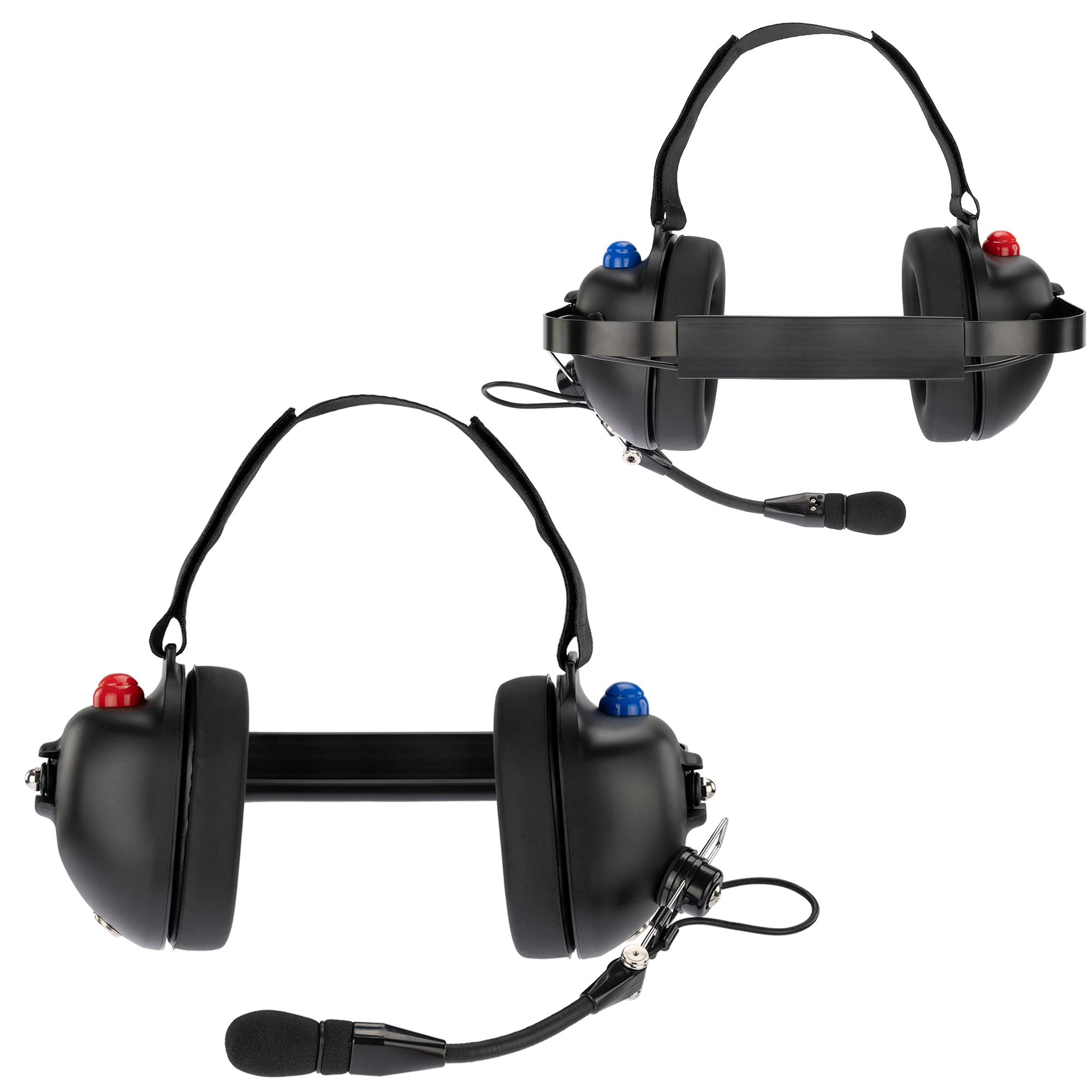 Dual Radio Headset with Red/Blue PTT, 23dB NRR & Dual XLR5 Plug (AHDH0033D-MT-DPTT)