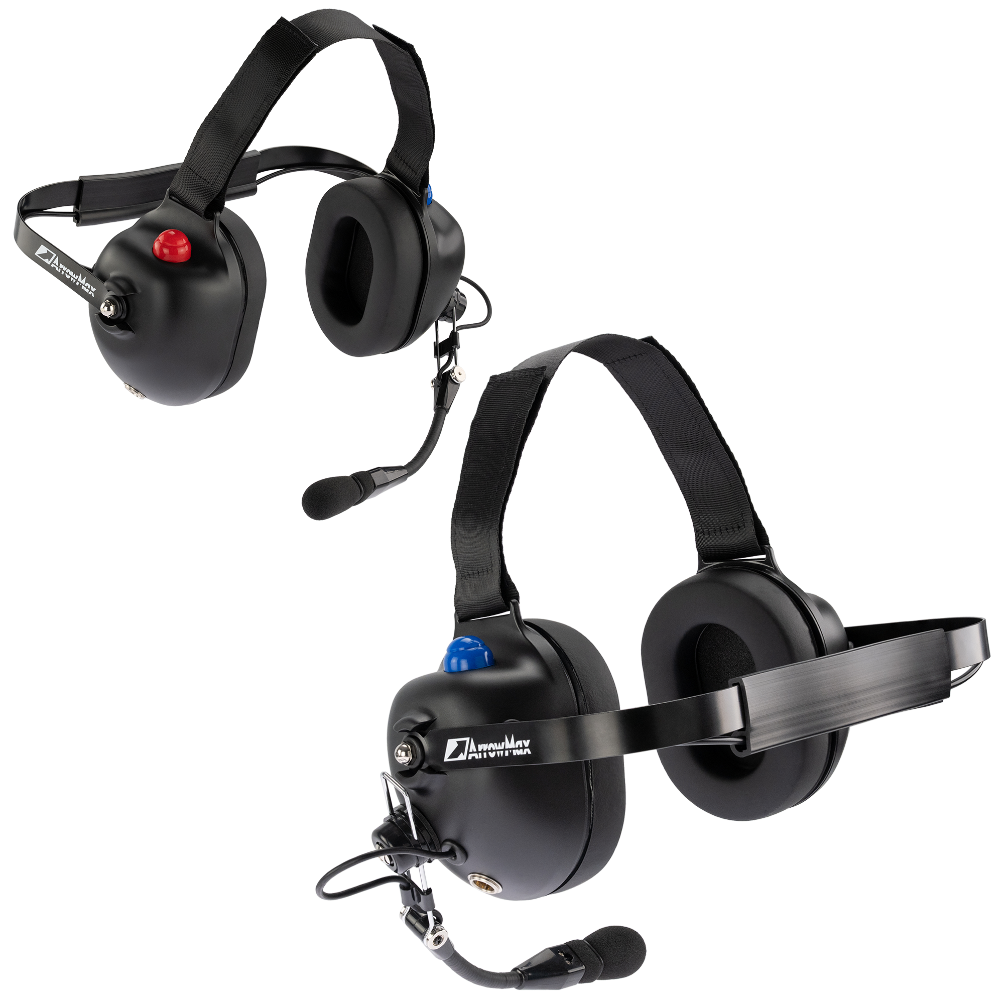 Dual Radio Headset with Red/Blue PTT, 23dB NRR & Dual XLR5 Plug (AHDH0033D-MT-DPTT)