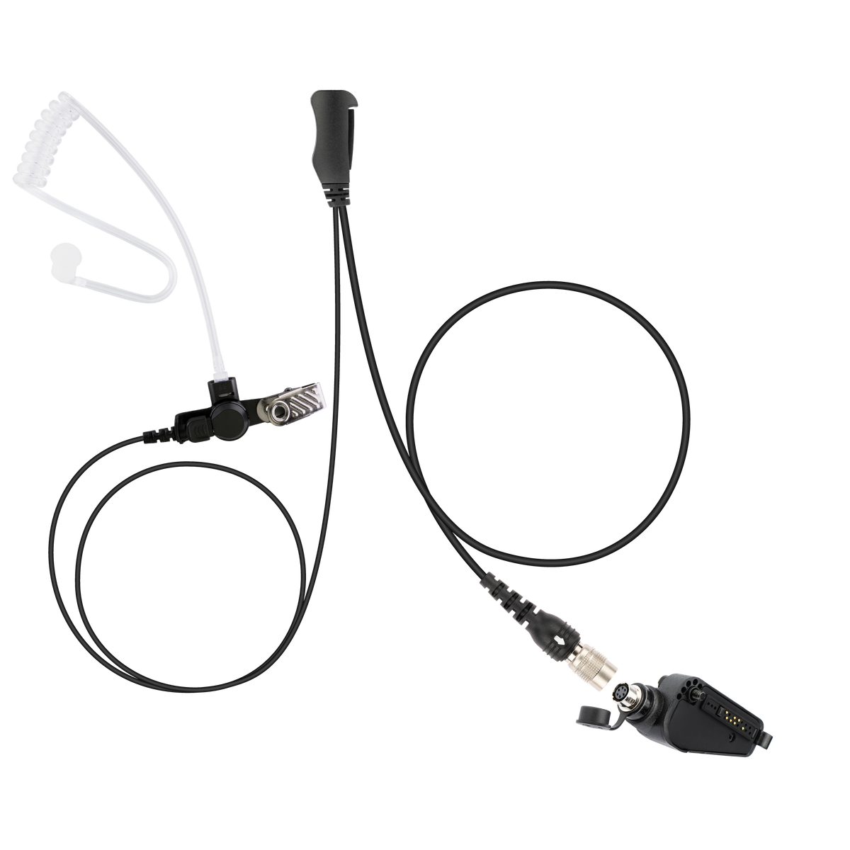 Ray Hirose QD Surveillance Earpiece with Transparent Acoustic Tube, PTT/MIC, Adapter for Kenwood NX-5200 NX-5300 NX-5400 NX-3200 NX-3300 NX-3400 TK-5220 TK-5320 (ASK7500C-HR6M-K3)