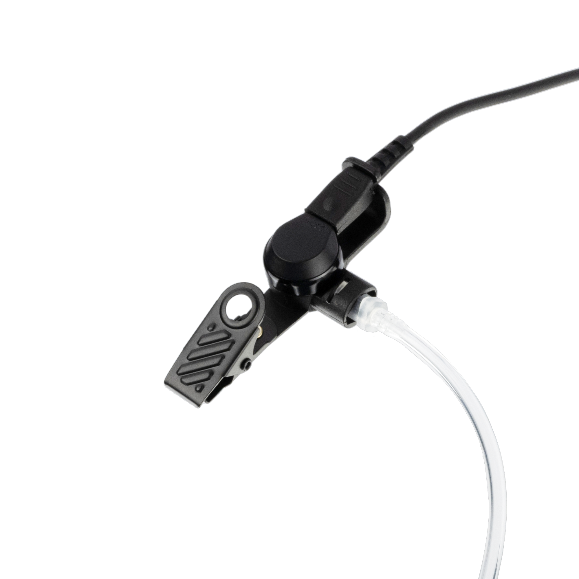 Surveillance Earpiece with Transparent Acoustic Tube and PTT/MIC for Motorola CP200D / Yaesu FT-65 (ASK7500C-M1)