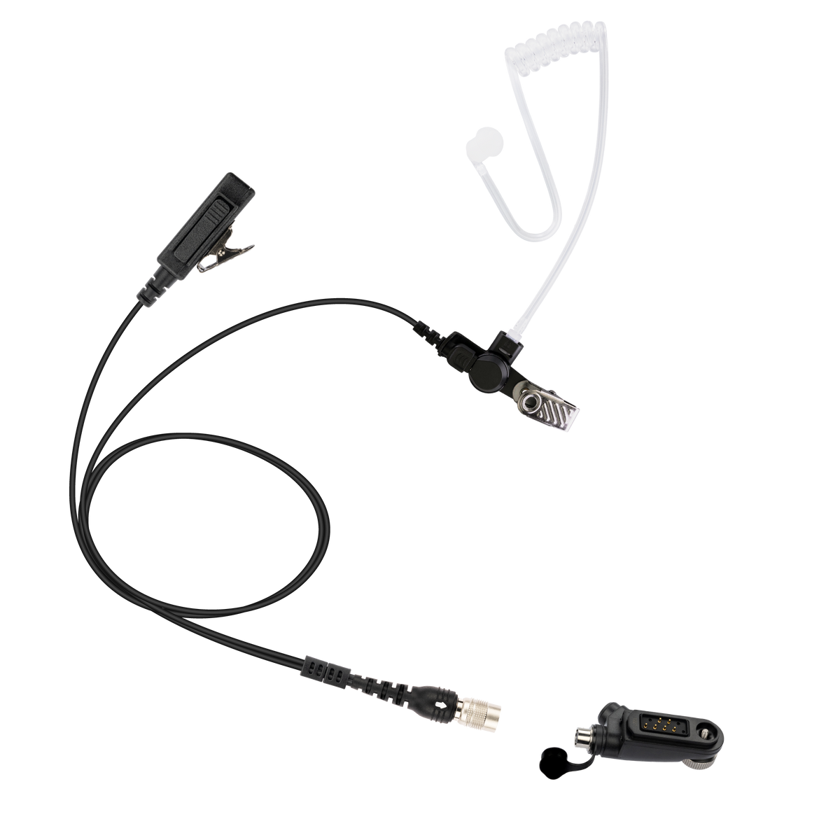 Raven Hirose QD 2-Wire Acoustic Tube Earpiece with PTT for Harris XG-100 XG-100P XL-150 XL-150P XL-185 XL-185P XL-185Pi XL-185Pi XL-200 XL-200P (ASK8510C-HR6M-PTT-HA01)
