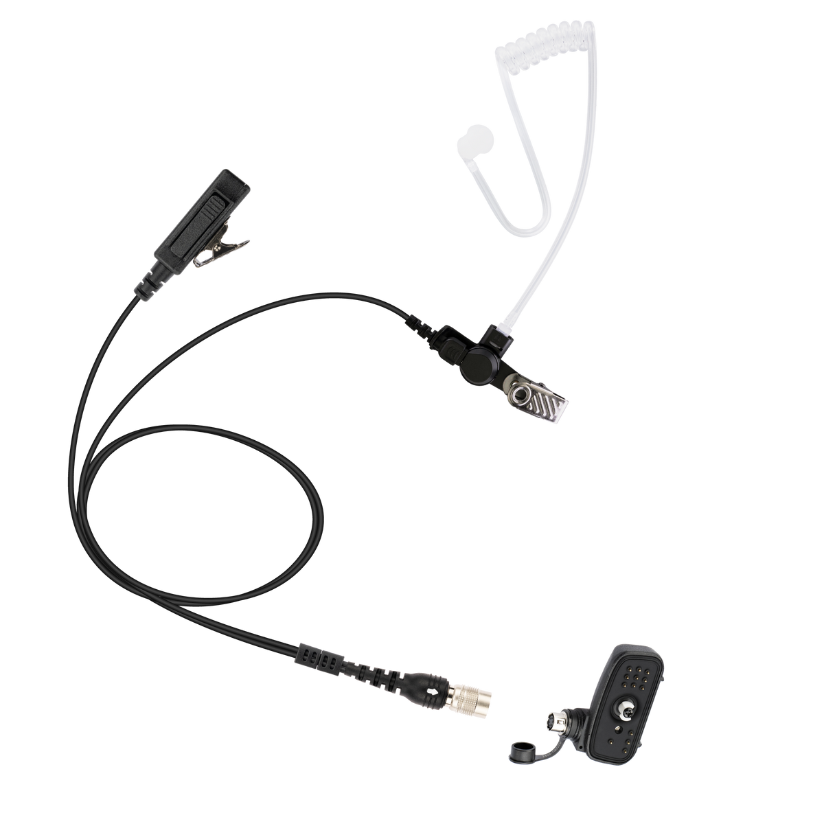 Raven Hirose QD 2-Wire Acoustic Tube Earpiece with PTT for Tait TP9100, TP9135, TP9140, TP9155, TP9160 (ASK8510C-HR6M-TA02)