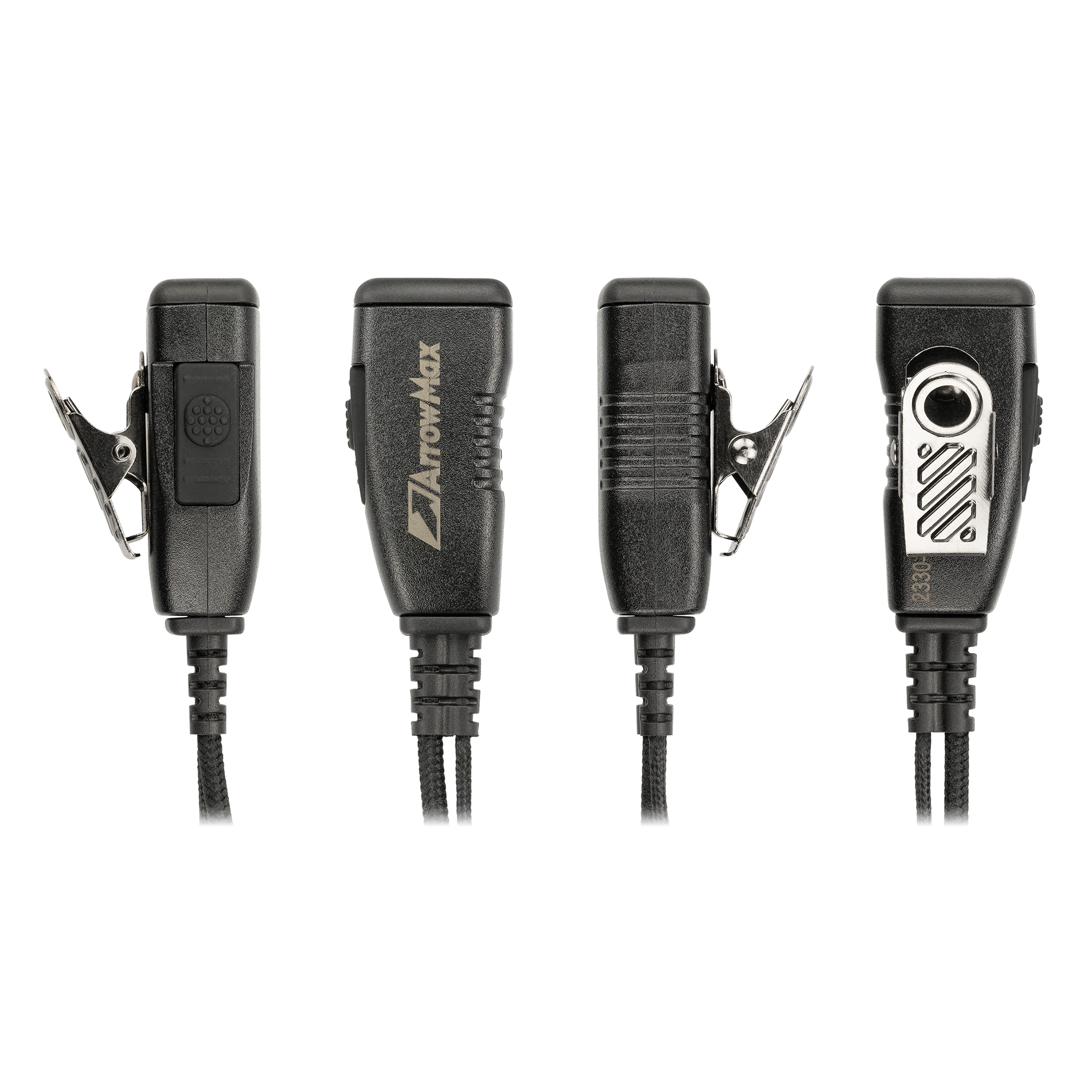 D-Shape Braided Cable Earpiece with PTT for Motorola CP200D / Yaesu FT-65 2-Pin Radios (AEH2500-M1)