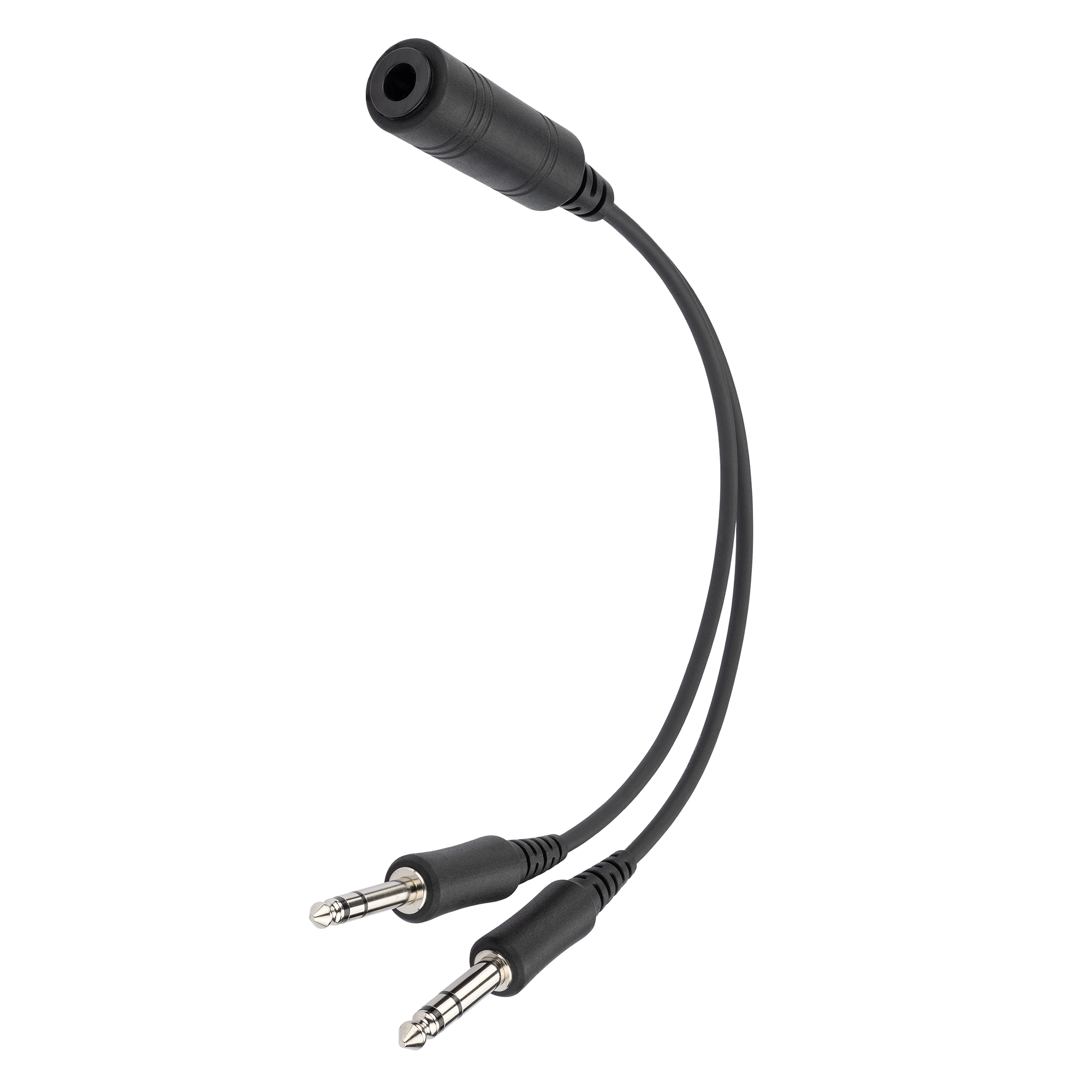 U174 Headset to GA Adapter Durable Molded Connectors, U174 Plug to GA Twin-Plug .206" and .25" Jacks (AD-U174F-GAM)