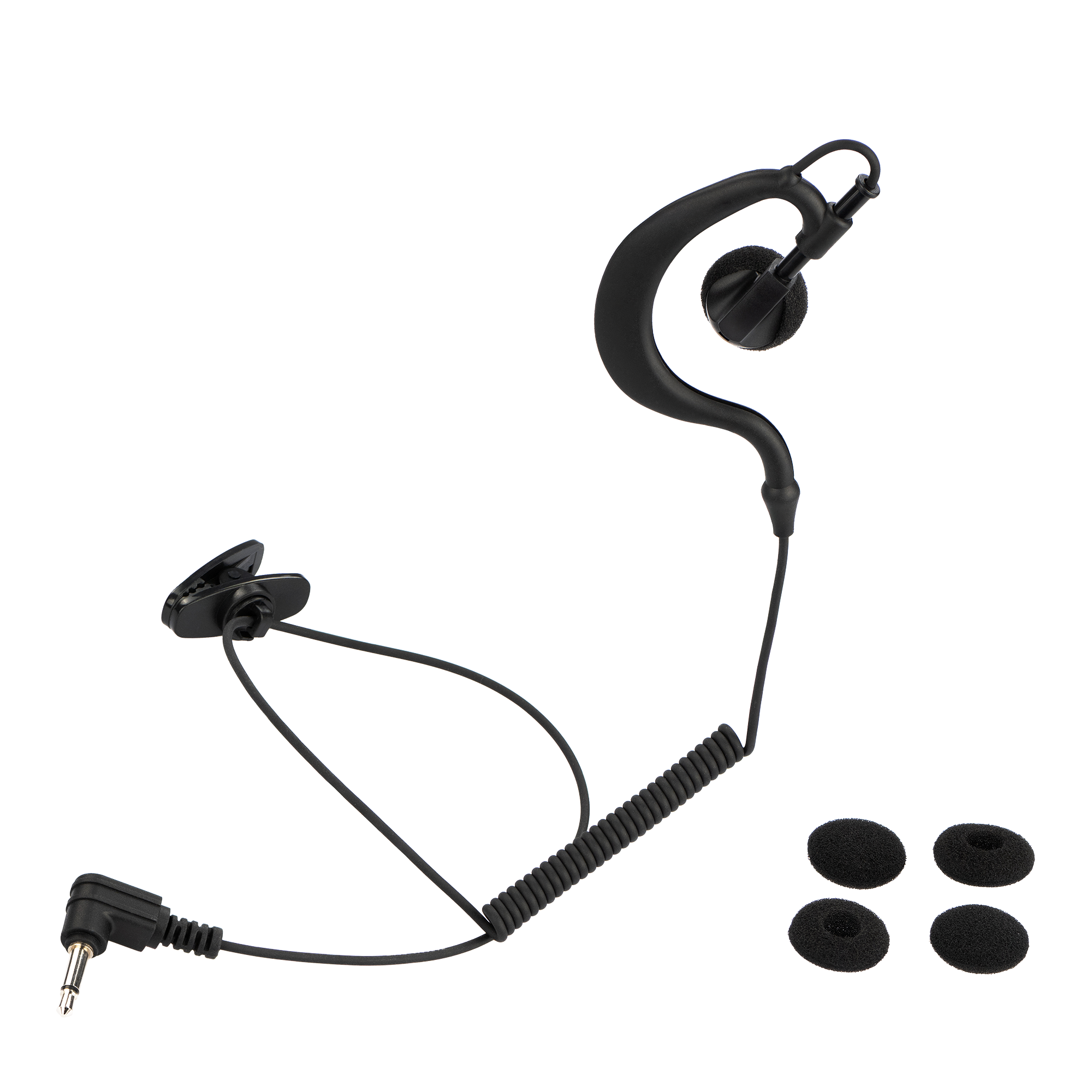 G-Shape Soft Ear Hook 3.5mm Receiver Earpiece Compatible with Motorola, Kenwood, and Icom Speaker Microphones (AEH15-S-35L)