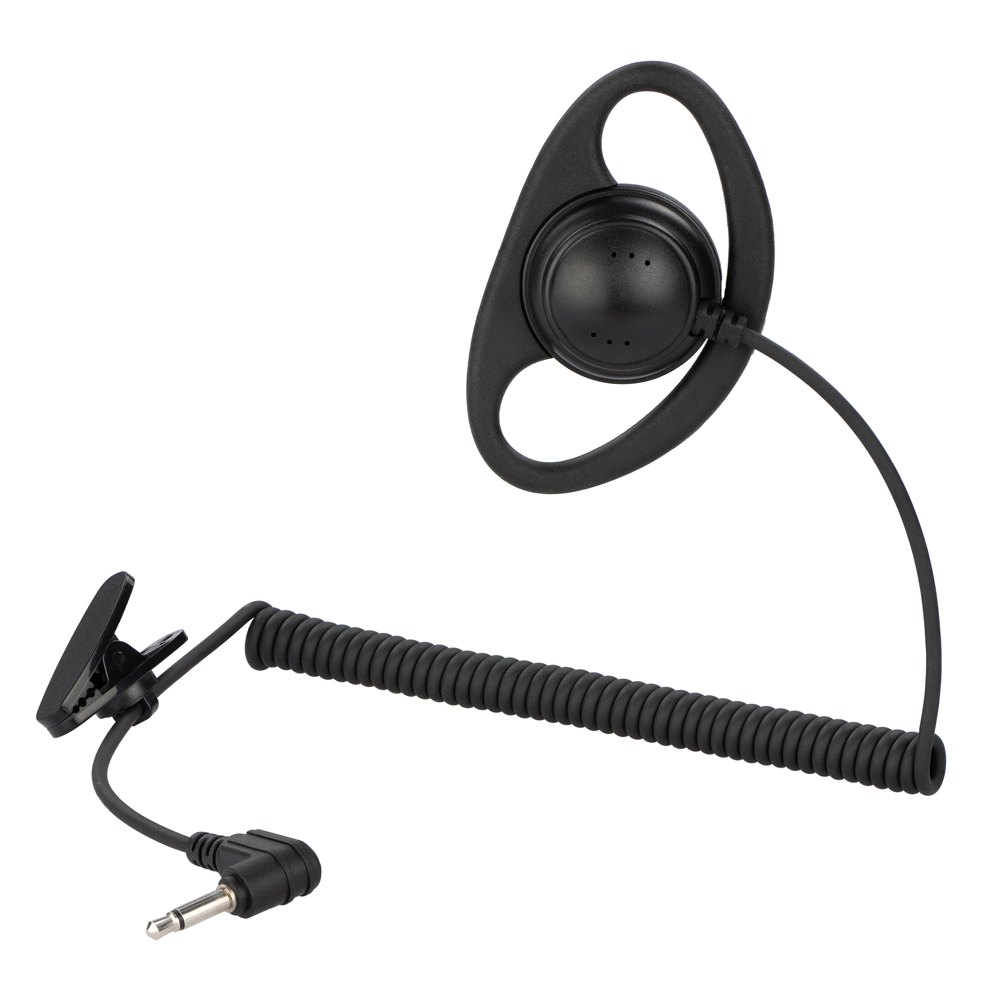 D-Shape Soft Ear Hook 3.5mm Receiver Earpiece Compatible with Motorola, Kenwood, and Icom Speaker Microphones (AEH25-S-35L)