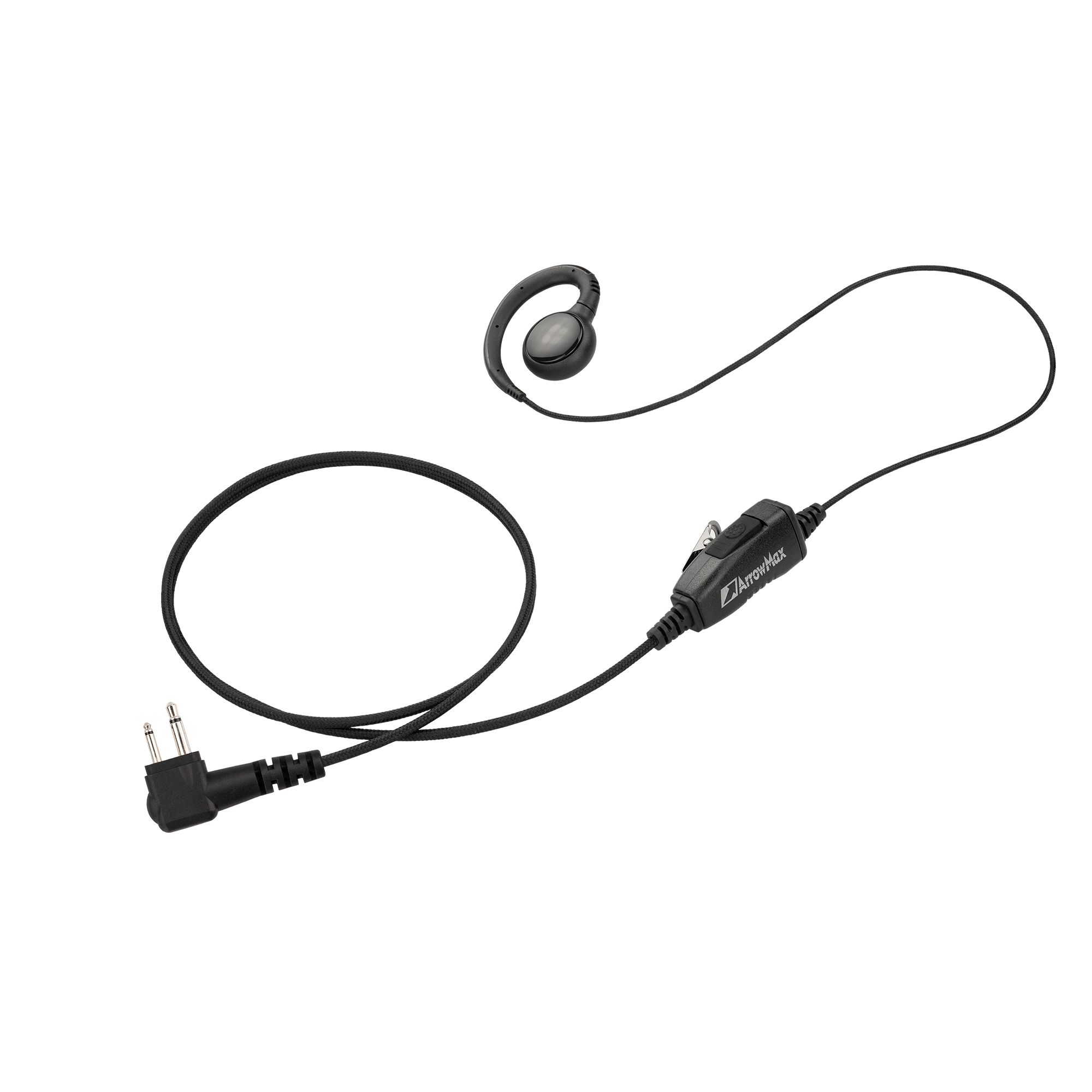 Swivel Style Braided Cable Earpiece with PTT and Microphone for Motorola CP200D / Yaesu FT-65 (AEH3000-M1)