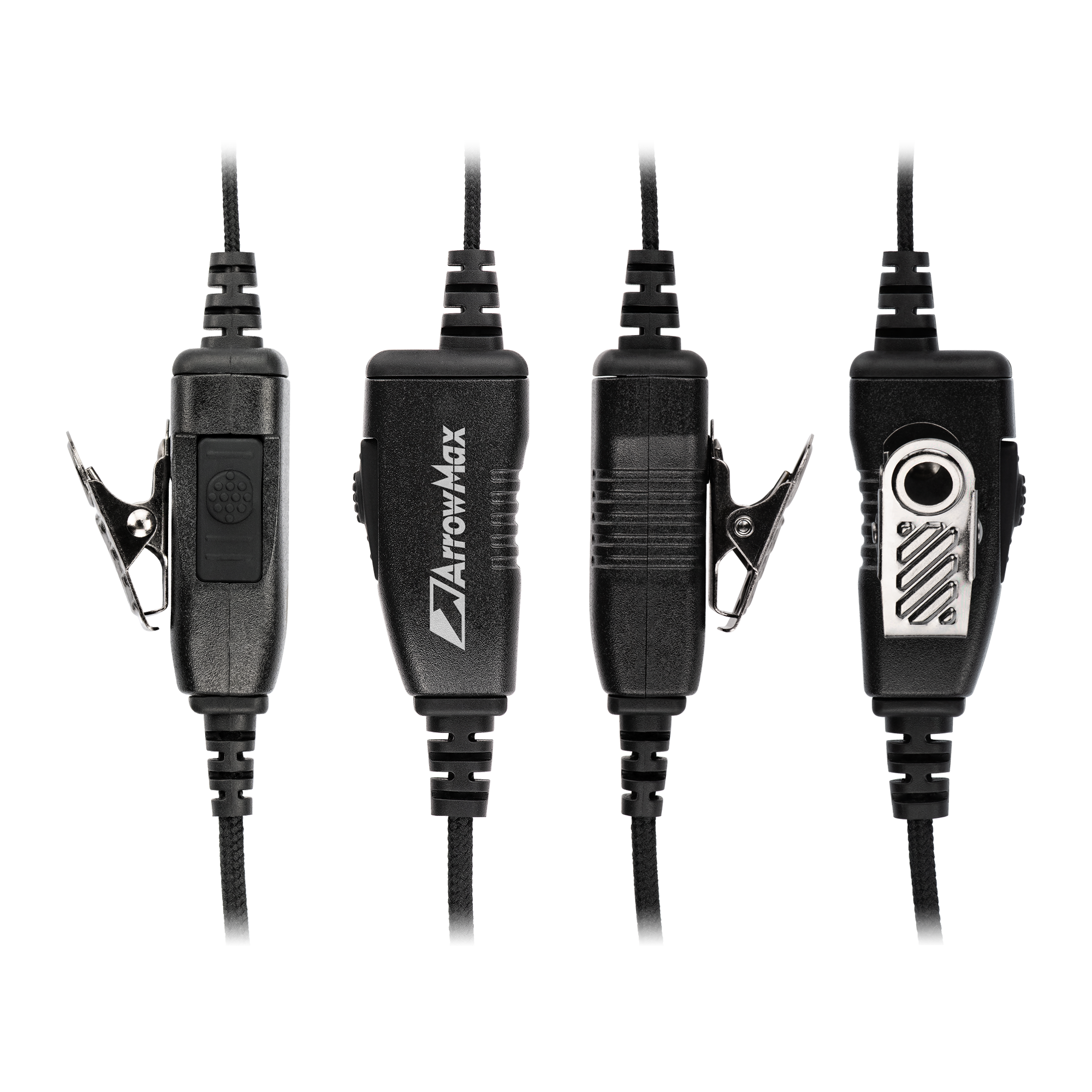 Swivel Style Braided Cable Earpiece with PTT and Microphone for Motorola CP200D / Yaesu FT-65 (AEH3000-M1)
