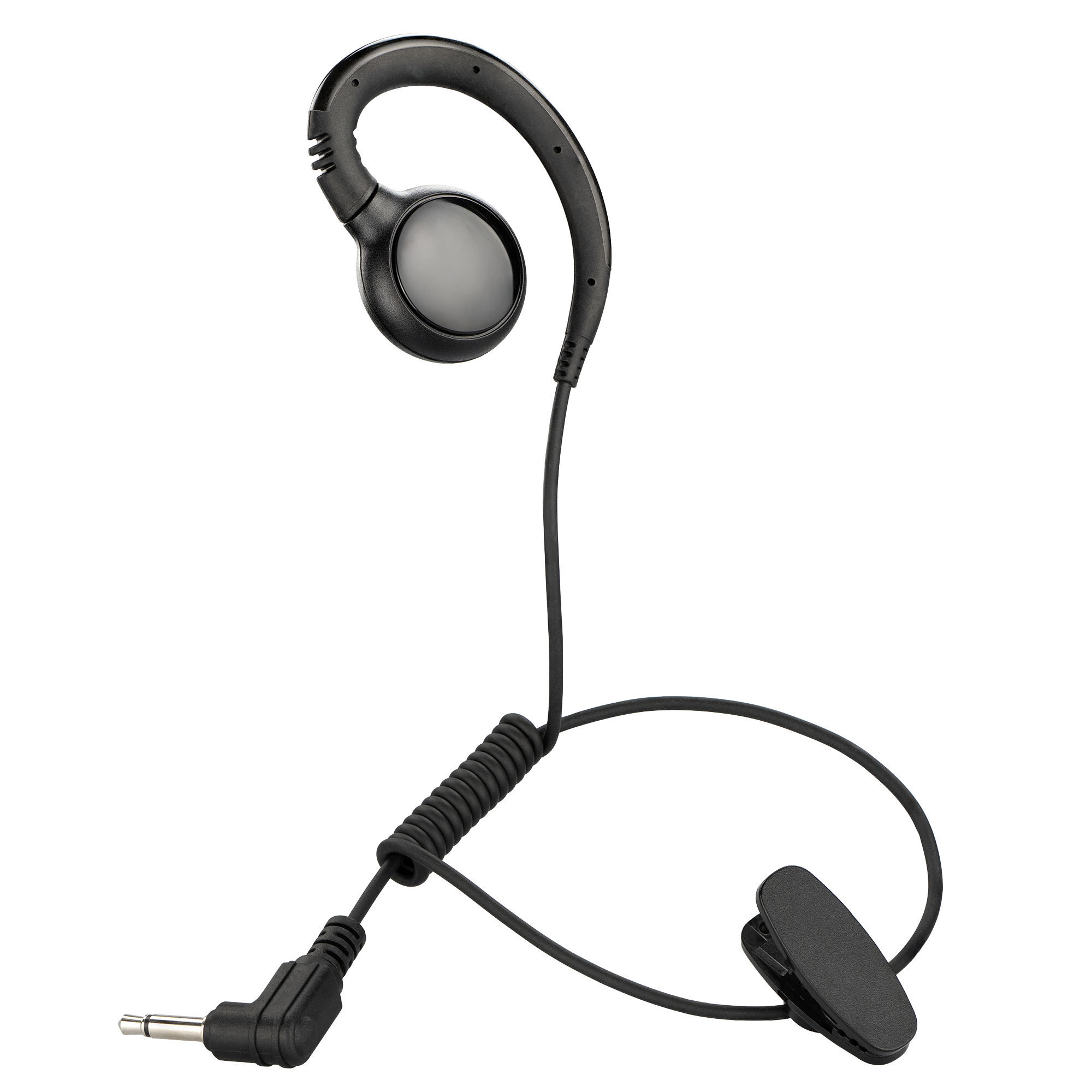 C-Shape Swivel Style 3.5 mm Receiver Earpiece Compatible with Motorola, Kenwood, and Icom Speaker Microphones (AEH35-S-35L)