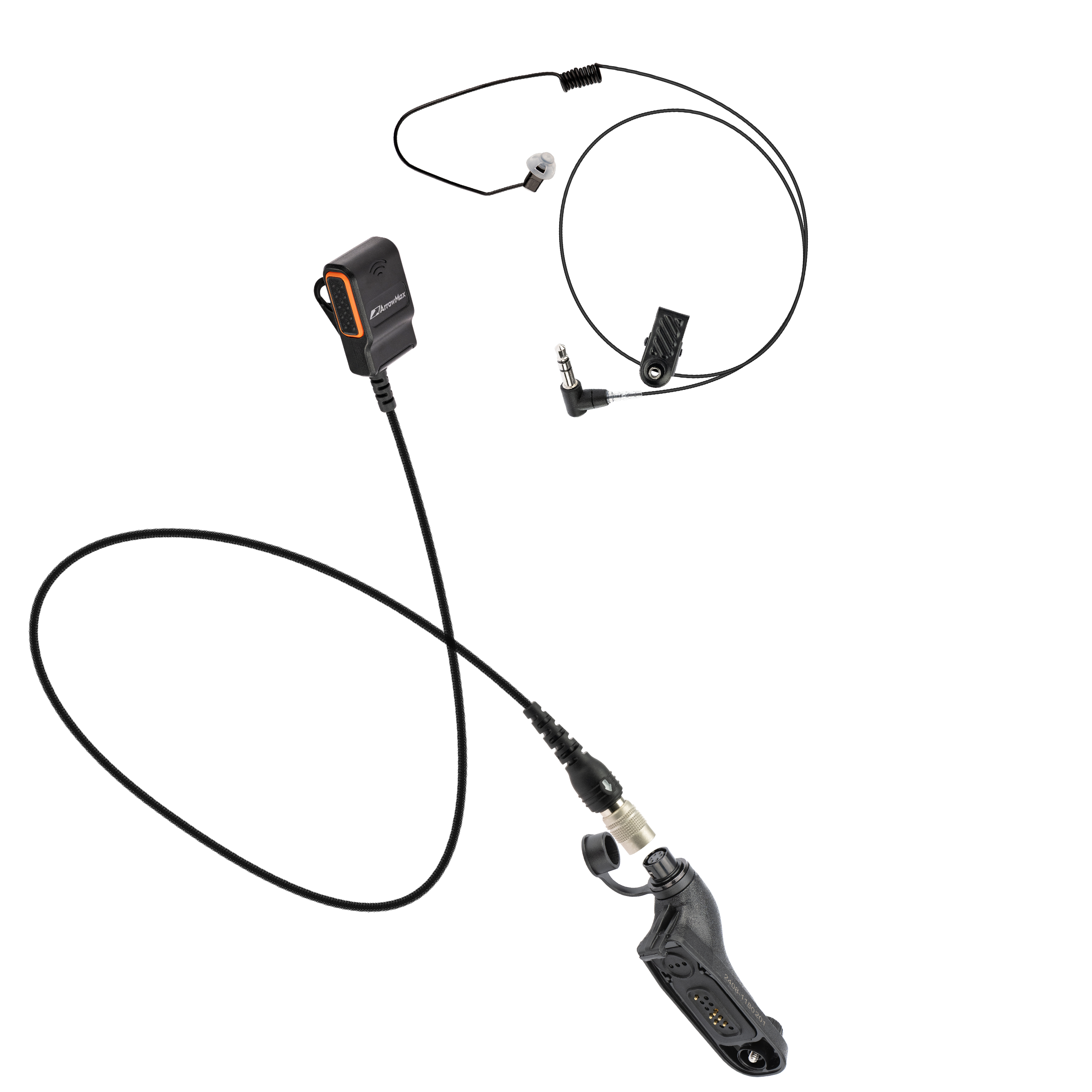 [Combo] Quick Disconnect Lapel PTT MIC + Stealth Leopard Tubeless Covert Earpiece + Hirose Adapter (APT0530-SL22)