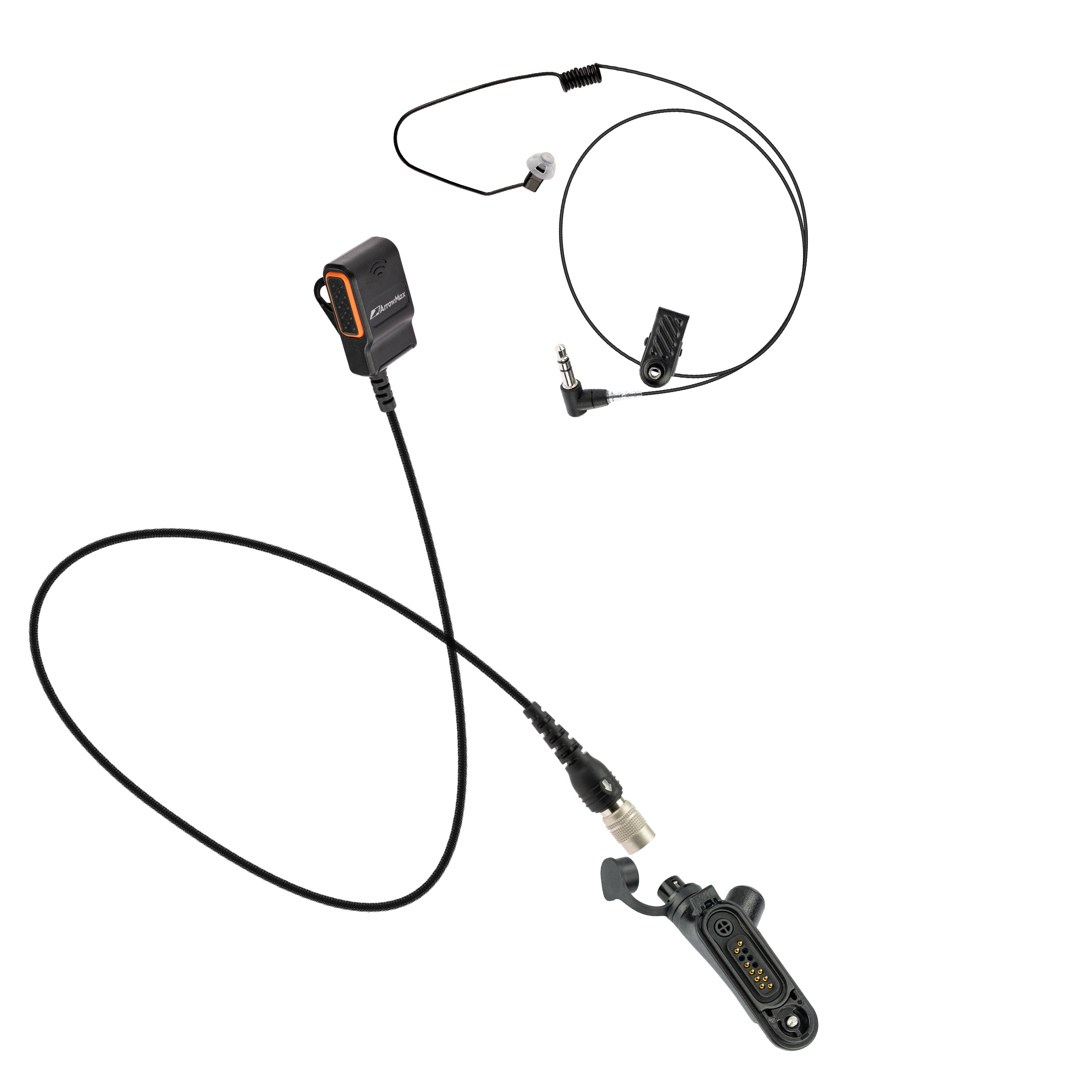 [Combo] Quick Disconnect Lapel PTT MIC + Stealth Leopard Tubeless Covert Earpiece + Hirose Adapter (APT0530-SL22)