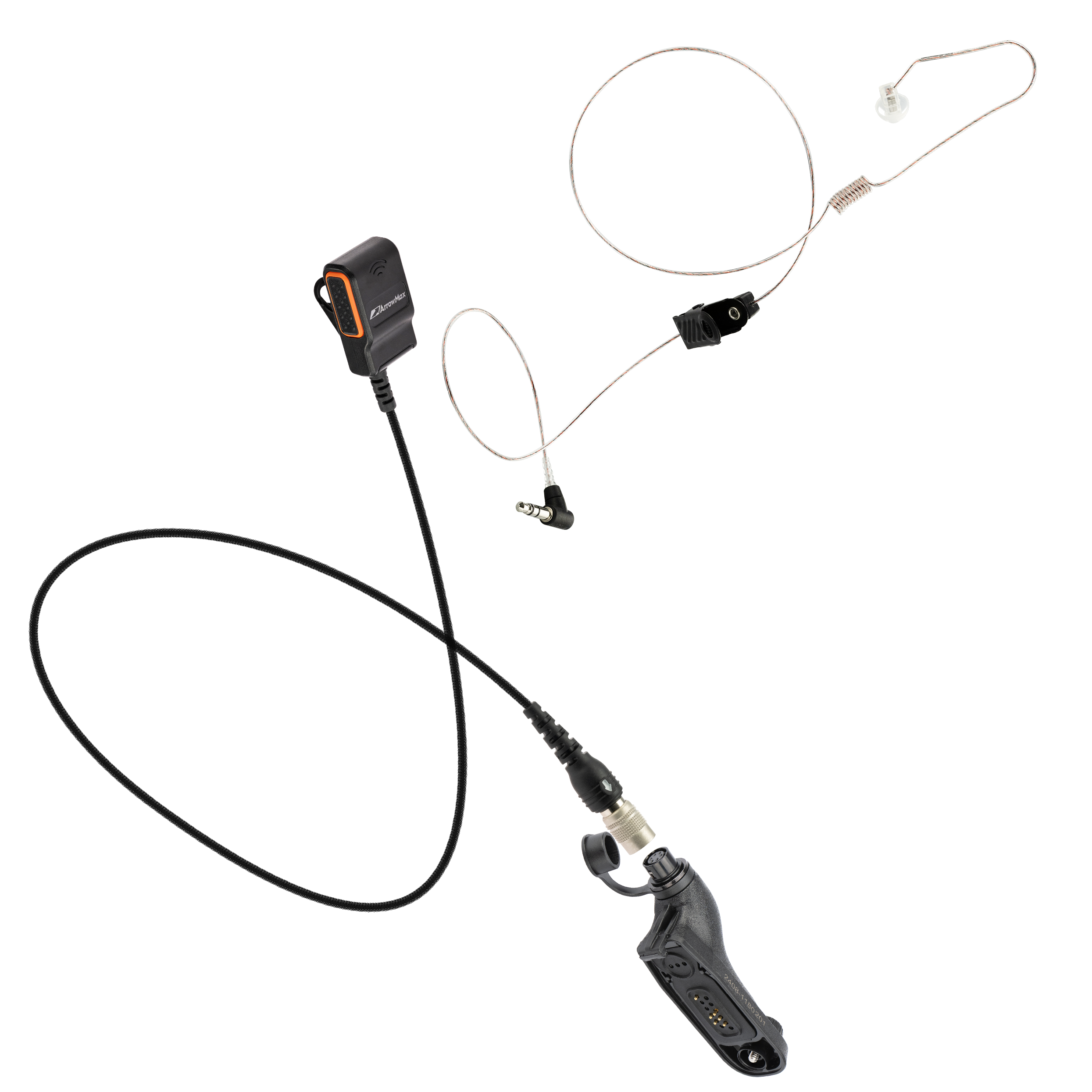 [Combo] Quick Disconnect Lapel PTT MIC + Stealth Leopard Tubeless Covert Earpiece + Hirose Adapter (APT0530-SL22)