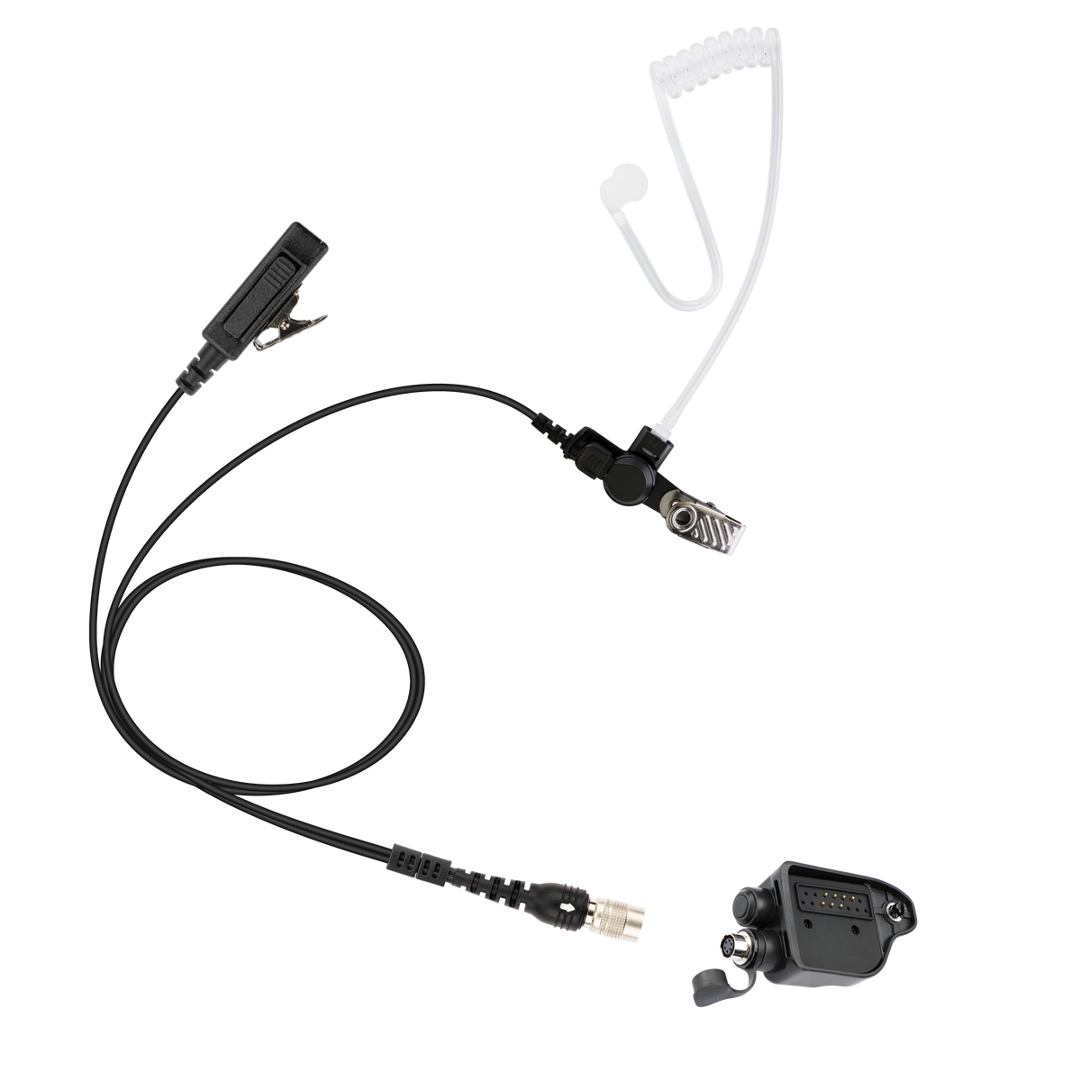Raven Hirose QD 2-Wire Acoustic Tube Earpiece with PTT for Harris M/A-COM P5300 P5400 P5500 P7300 XG-15 XG-15P XG-25 XL-45 XG-75P XL-95P (ASK8510C-HR6M-PTT-HA02)