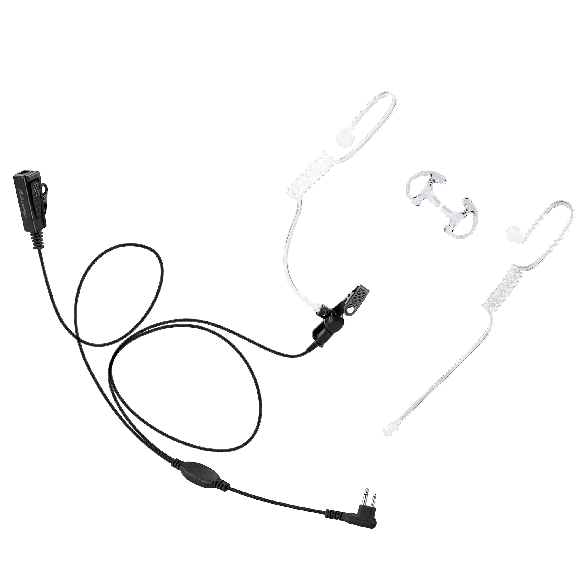 Raven QD Series 2-Wire Acoustic Tube Earpiece with PTT for Motorola CP200D, CP100D, R2, BPR40D, and CLS Series (ASK8510C-M1)