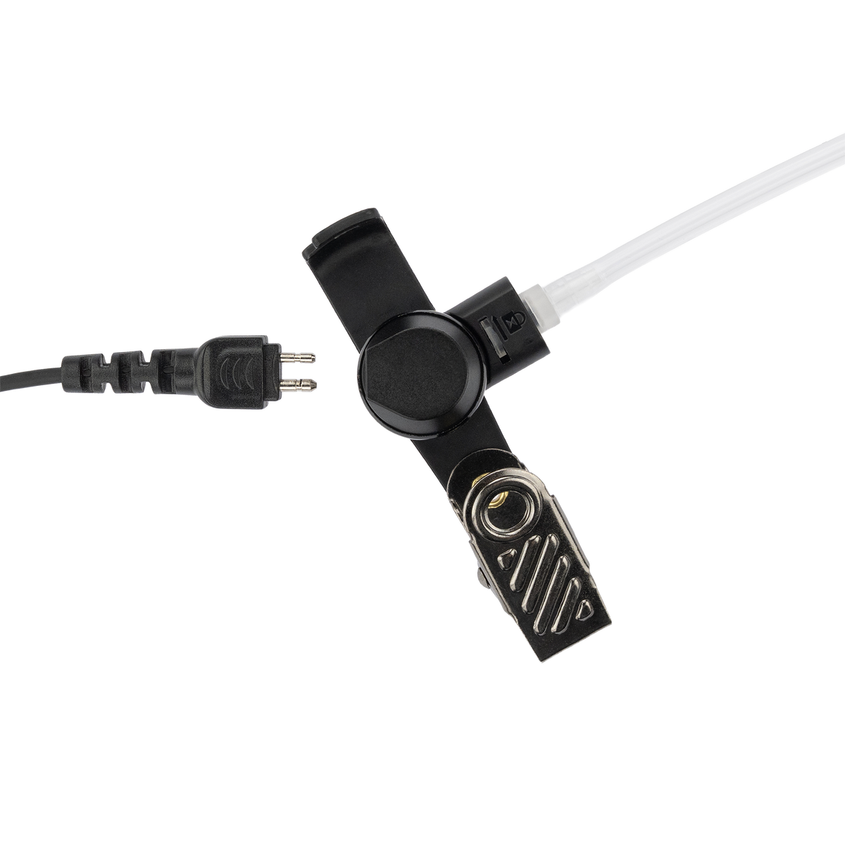 Surveillance Earpiece with Transparent Acoustic Tube and PTT/MIC for Motorola CP200D / Yaesu FT-65 (ASK7500C-M1)