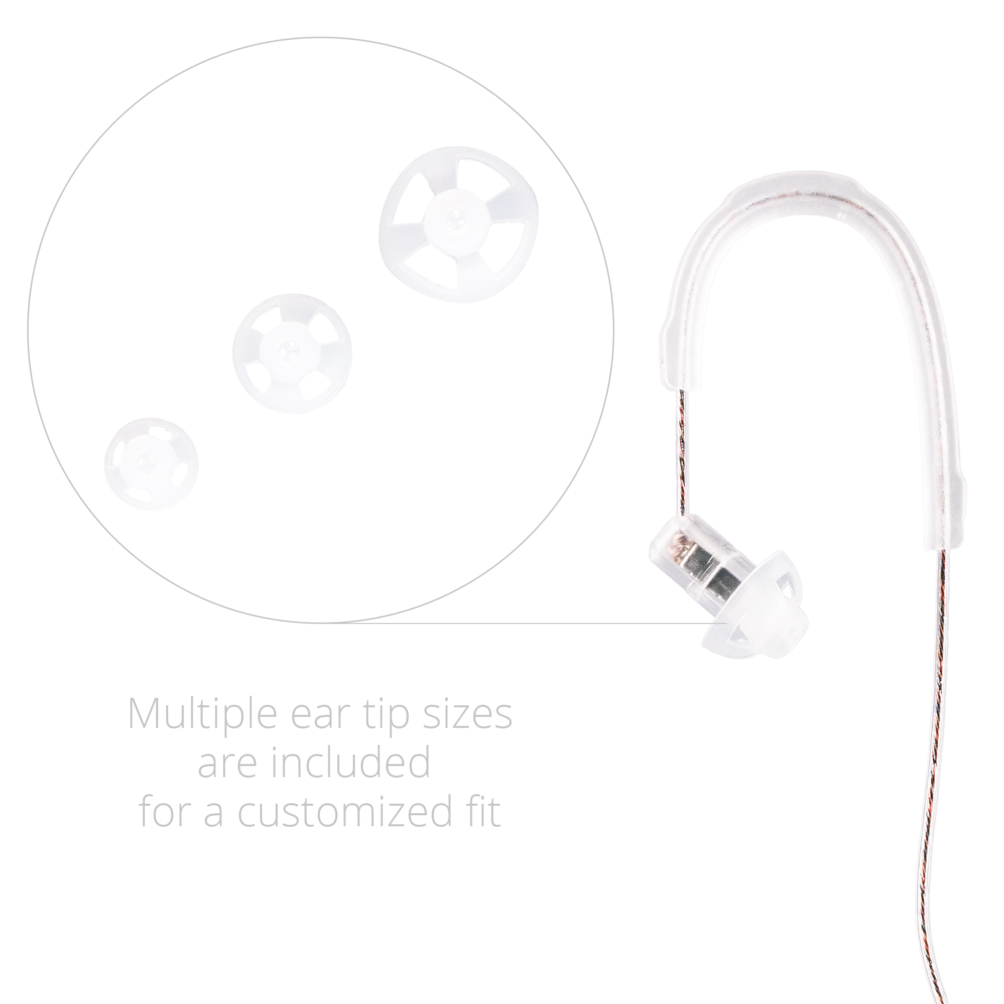 Stealth Leopard SL Series Ultra-Clear Covert Earpiece with HD Balanced Armature Speaker and Ear Guard for RSM & PTT